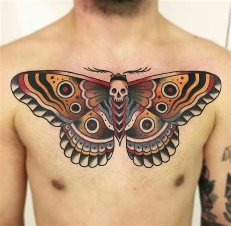 15 stunning death moth chest tattoo designs to inspire。